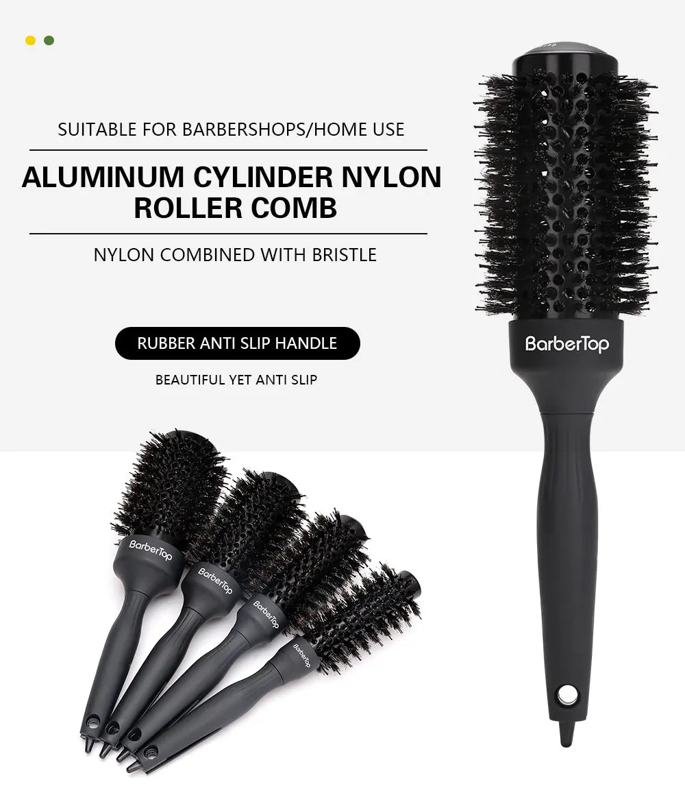 Handle Round Rolling Brush Straight Twill Hair Comb
