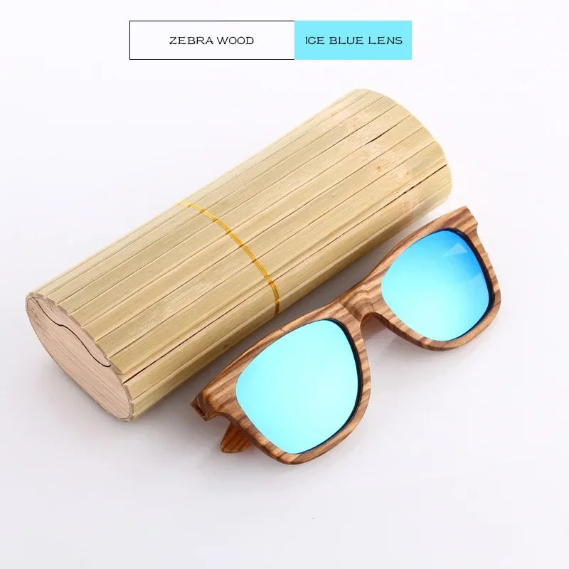 GM Men bamboo Wood Sunglasses Women Retro Vintage