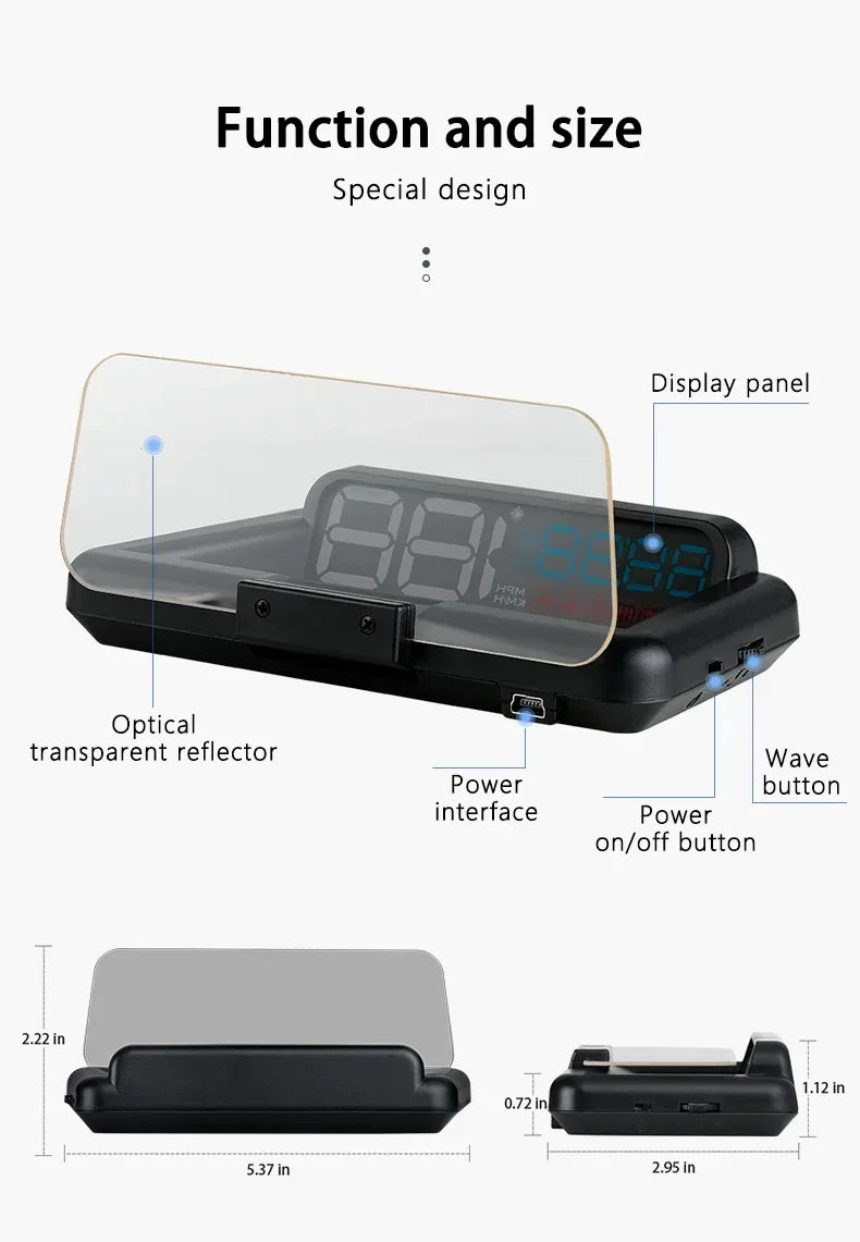 Gauge Display Car Head Up LCD Car Digital Odometer