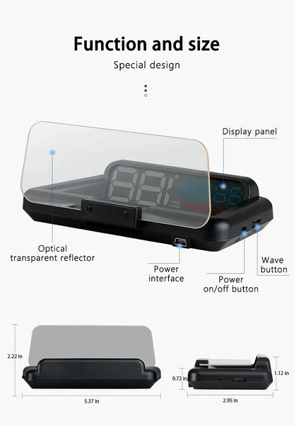 Gauge Display Car Head Up LCD Car Digital Odometer