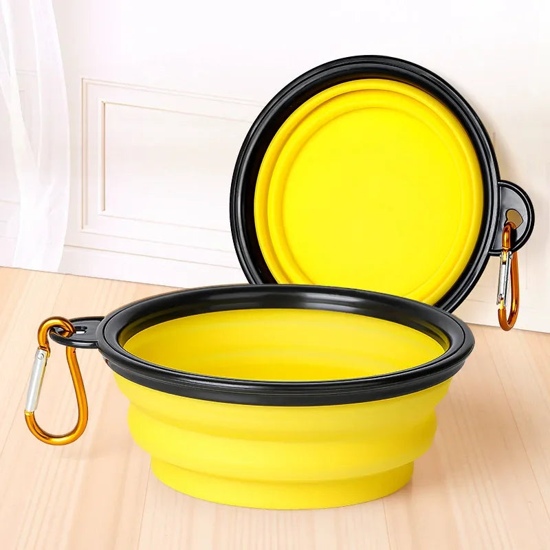 Collapsible Pet Silicone Dog Food Water Bowl Outdoor