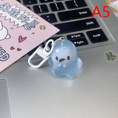 Luminous Halloween Ghost Key Chain Cartoon Jelly Doll