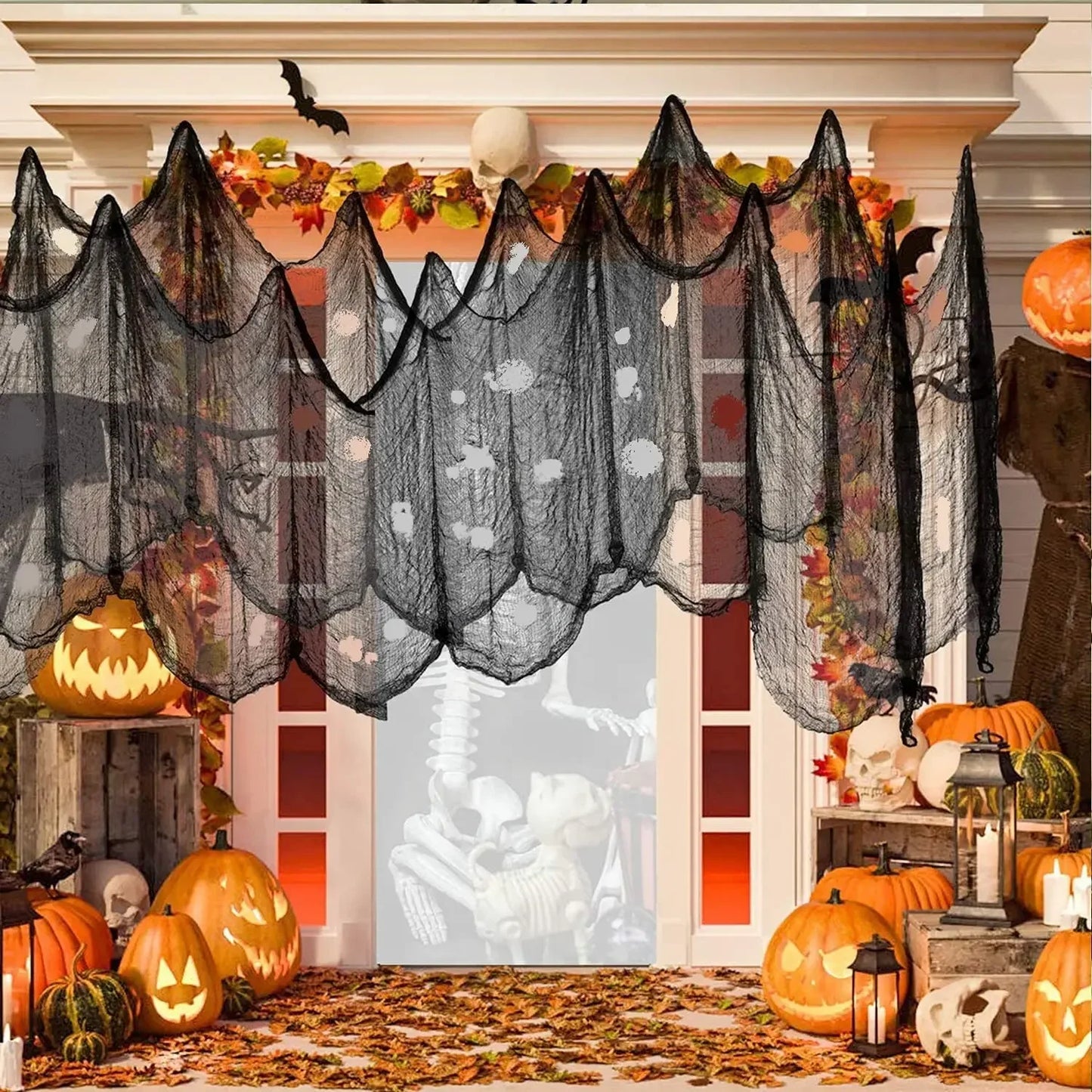 Halloween Decorations Black Creepy Gauze Cloth
