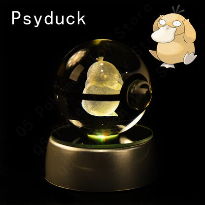 Pokemon Crystal Ball 3D Mewtwo Pikachu Gift