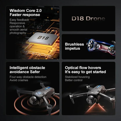Lenovo D18 Drone 8K Aerial HD Dual-Camera Intelligent Obstacle