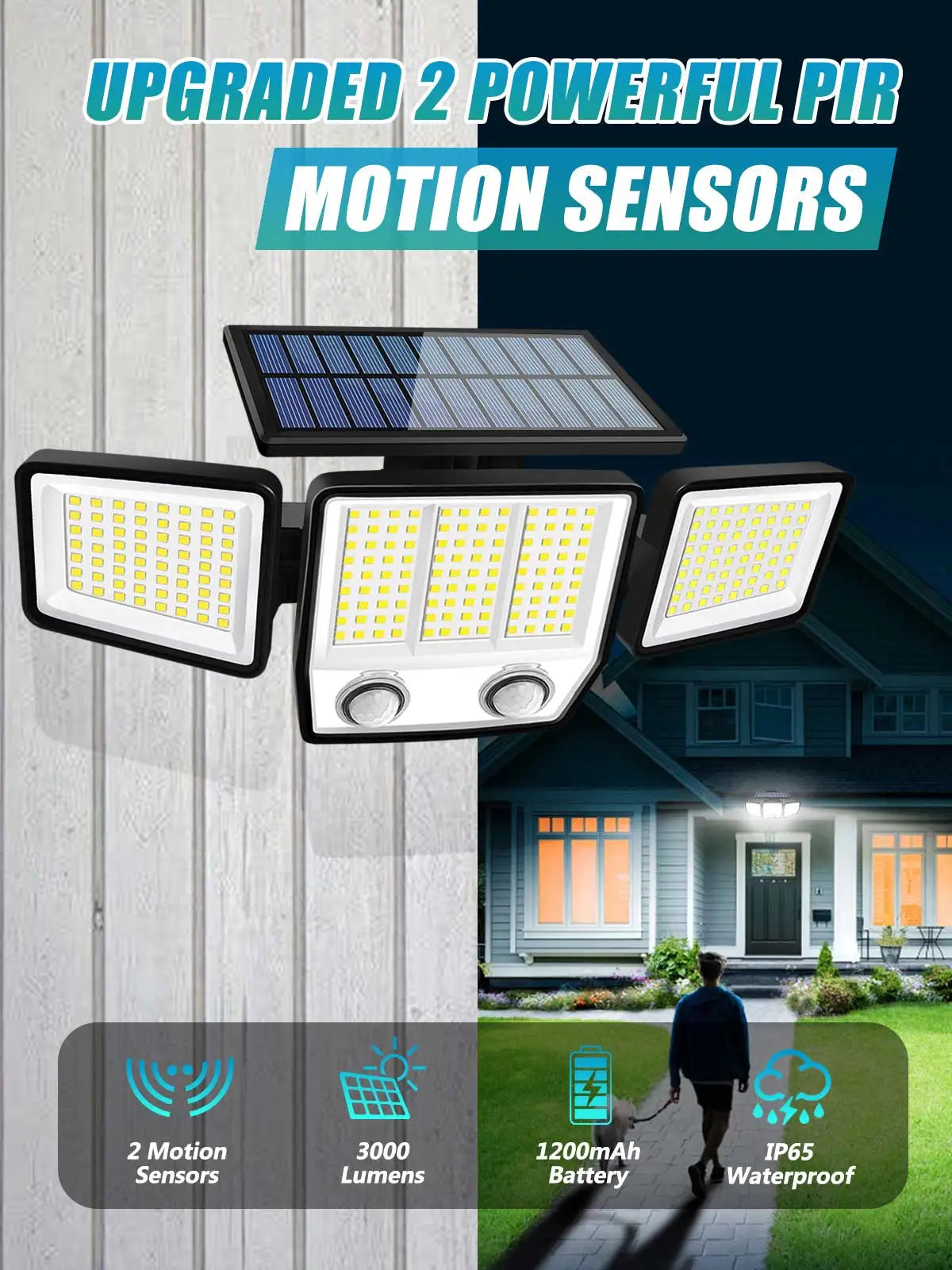 Solar Motion Sensor Outdoor Lights LED Outdoor Solar Garden