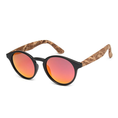 Kenbo Fashion Wood Grain Round Polarized Sunglasses
