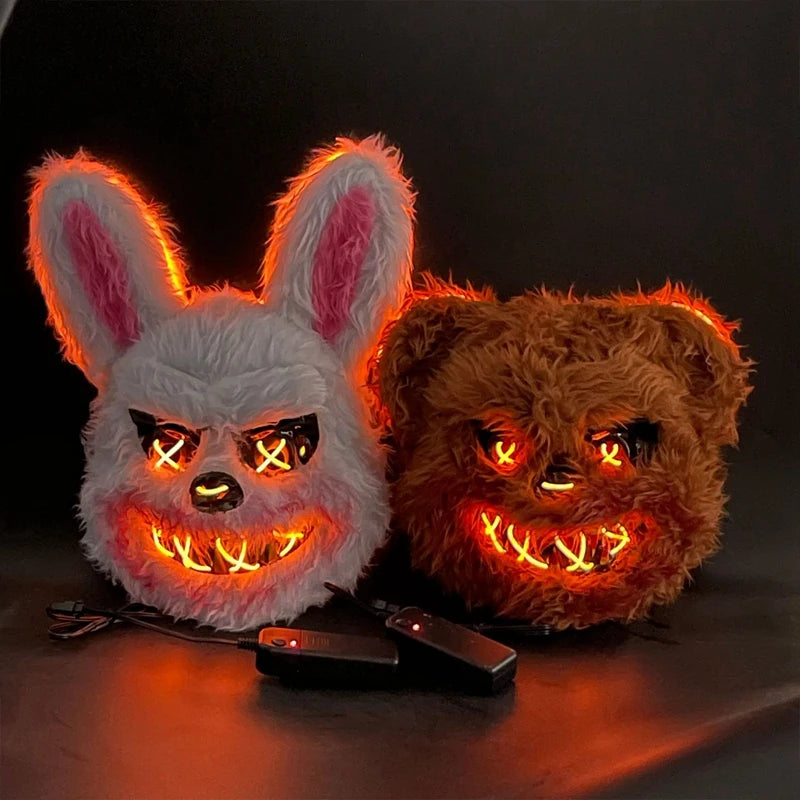 Halloween Cosplay Party Luminous LED Light Face Mask