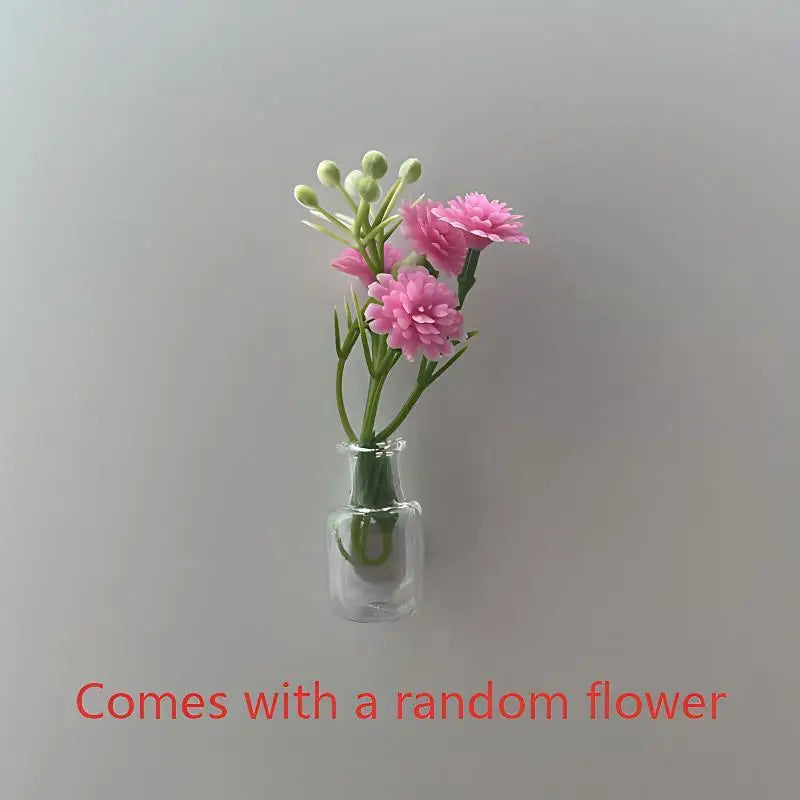 Magnetic Glass Vase Set - Mini Plant Pot Magnets for Refrigerator