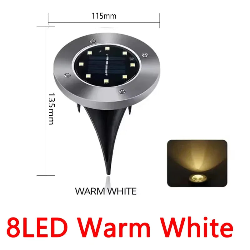 Solar Lights Outdoor 8/20LEDs Disk Underground Lamp