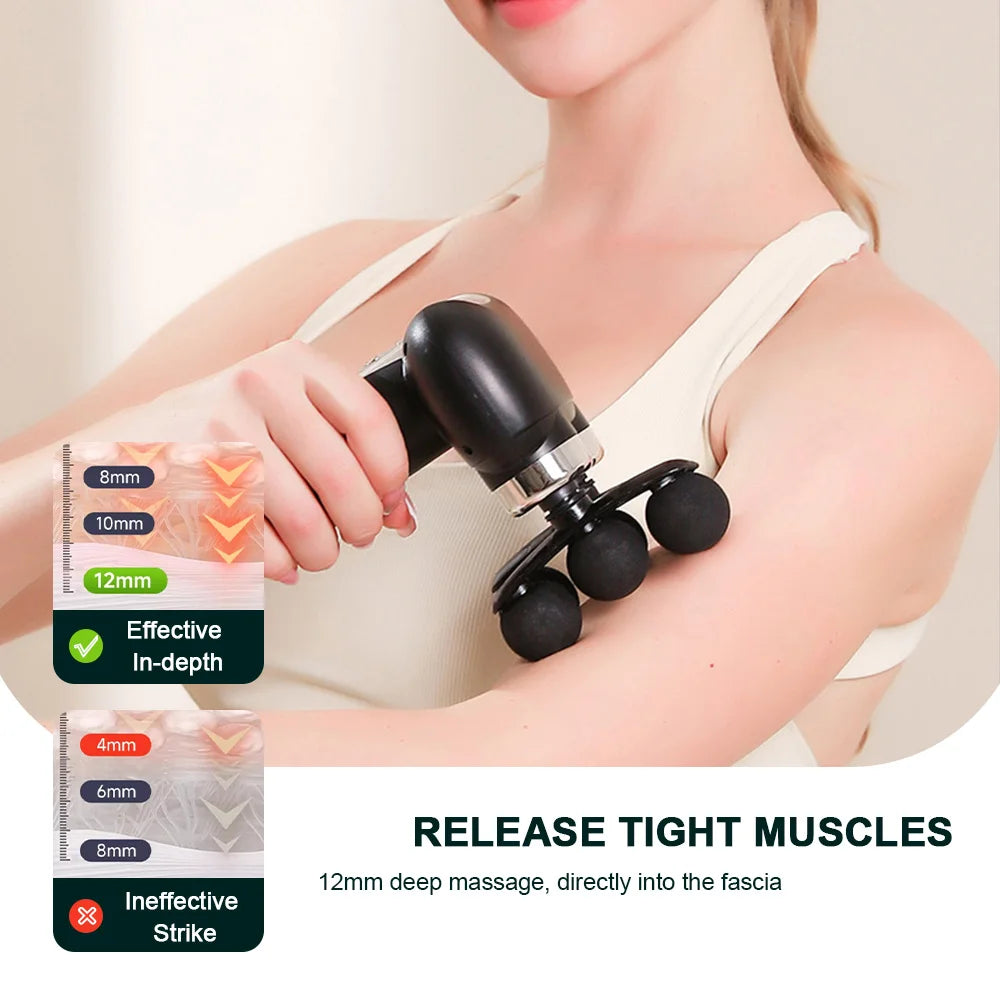 6-Heads Handheld Fascia Gun High Frequency Vibration Body
