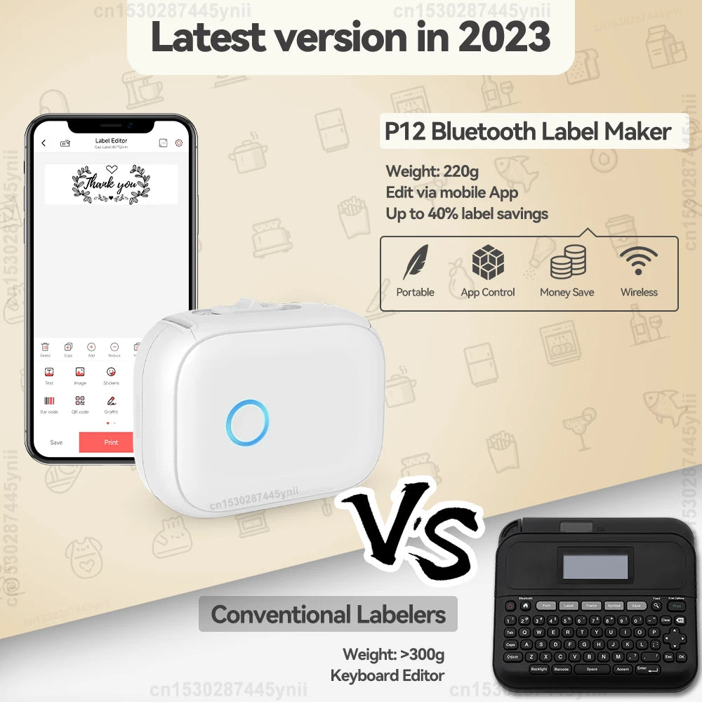 P12 Thermal Label Printer Similar Label Maker