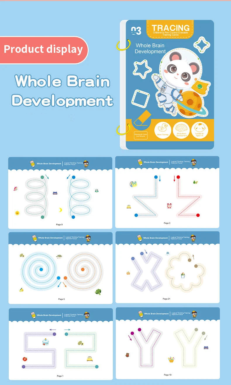 34-Page Children's Reusable Workbook Set
