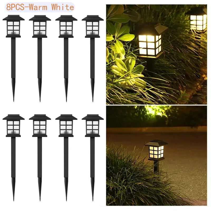 8 Pack Solar Pathway Garden Lights Outdoor Solar Lawn Lamp