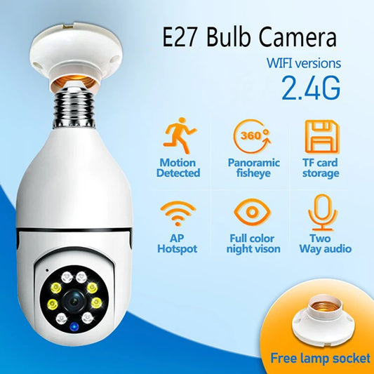 1080P HD E27 Bulb Surveillance Camera Anti-theft Outdoor