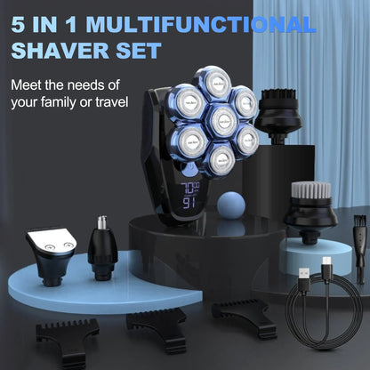 6-in-1 7D Head Shavers for Bald Men Electric Razor