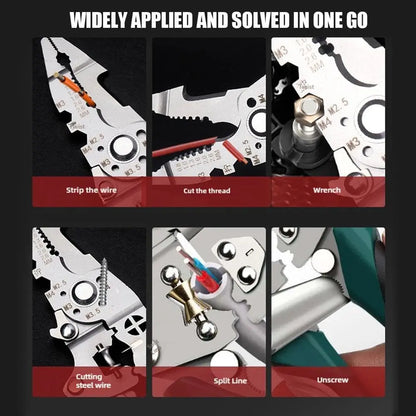 Foldable 18-in-1 Wire Stripping Pliers Crimping Tool