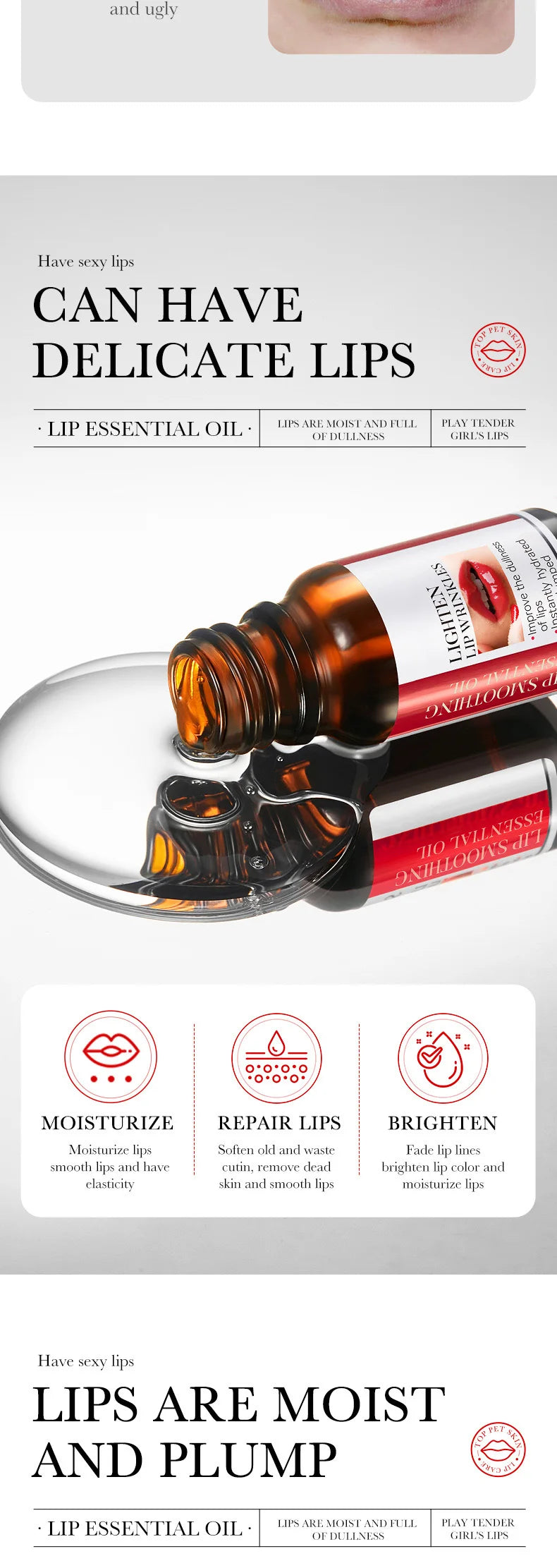 Lip Booster Plumping Serum Oil Hyaluronic Acid Moisturising
