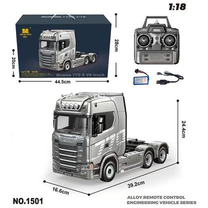 HUINA 1501 770S Alloy Tractor 19CH RC Truck 1/18 2.4G remote