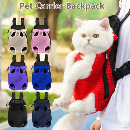 Adjustable Cat Carrier Bag Pet Double Shoulder Backpack