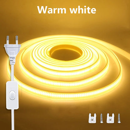 LED Lights Strip 220v with ON-OFF Switch Waterproof Outdoor