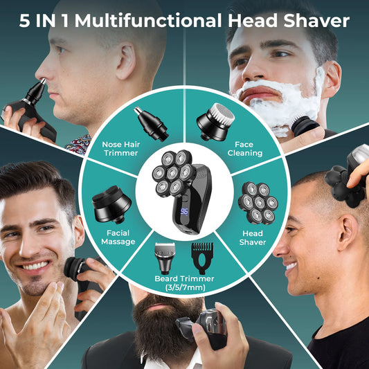 5 In 1 Electric Shaver 7D Floating Cutter Head