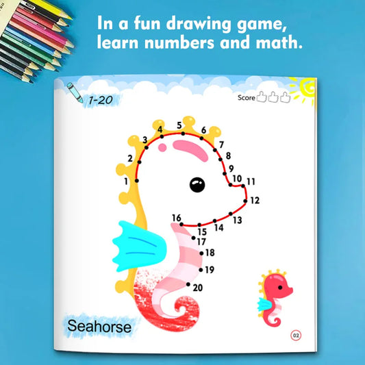 Line drawing, children's doodle books, learning numbers