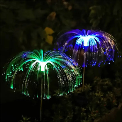 Solar Colorful Color Changing Fiber Optic Jellyfish Lamp