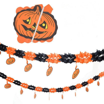 Halloween Paper Banner Spider Pumpkin