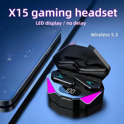 X15 TWS Wireless Bluetooth Headset LED Display Gamer