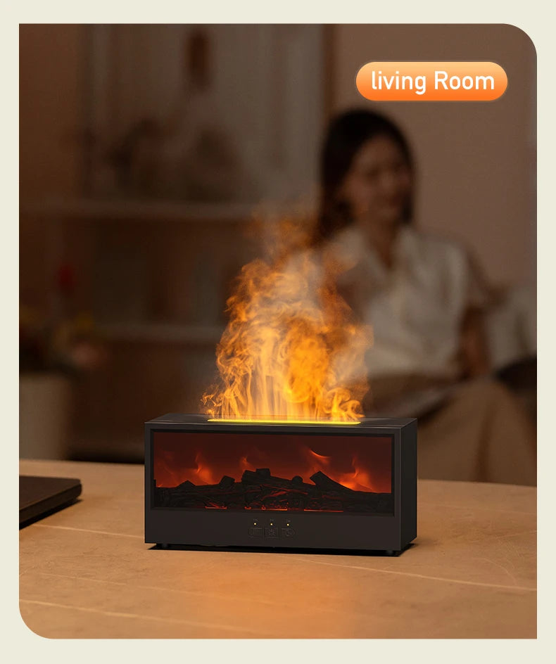 Creative Fireplace Air Humidifier Waterless Auto-Off Aroma