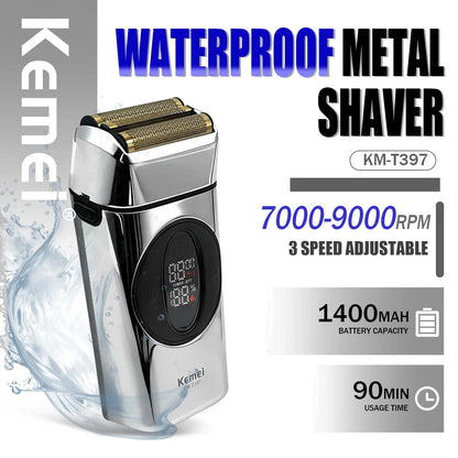 Kemei Beard Trimmer Professional Hair Trimmers IPX7 Beard Shaver