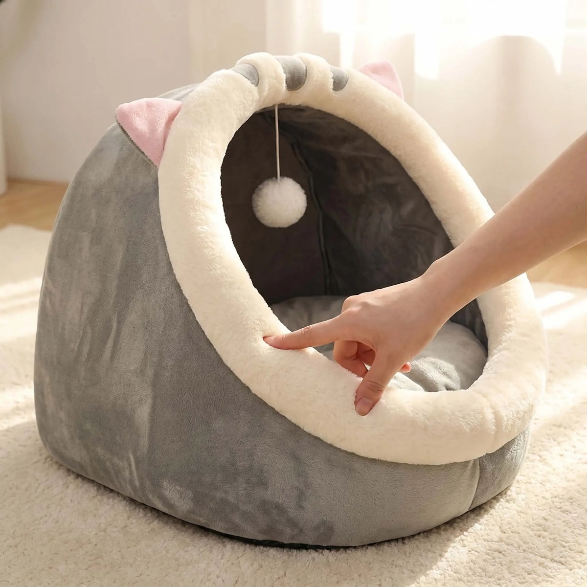 Cute And Soft Cat House Super Cat Bed Warm Deep Sleep Comfort