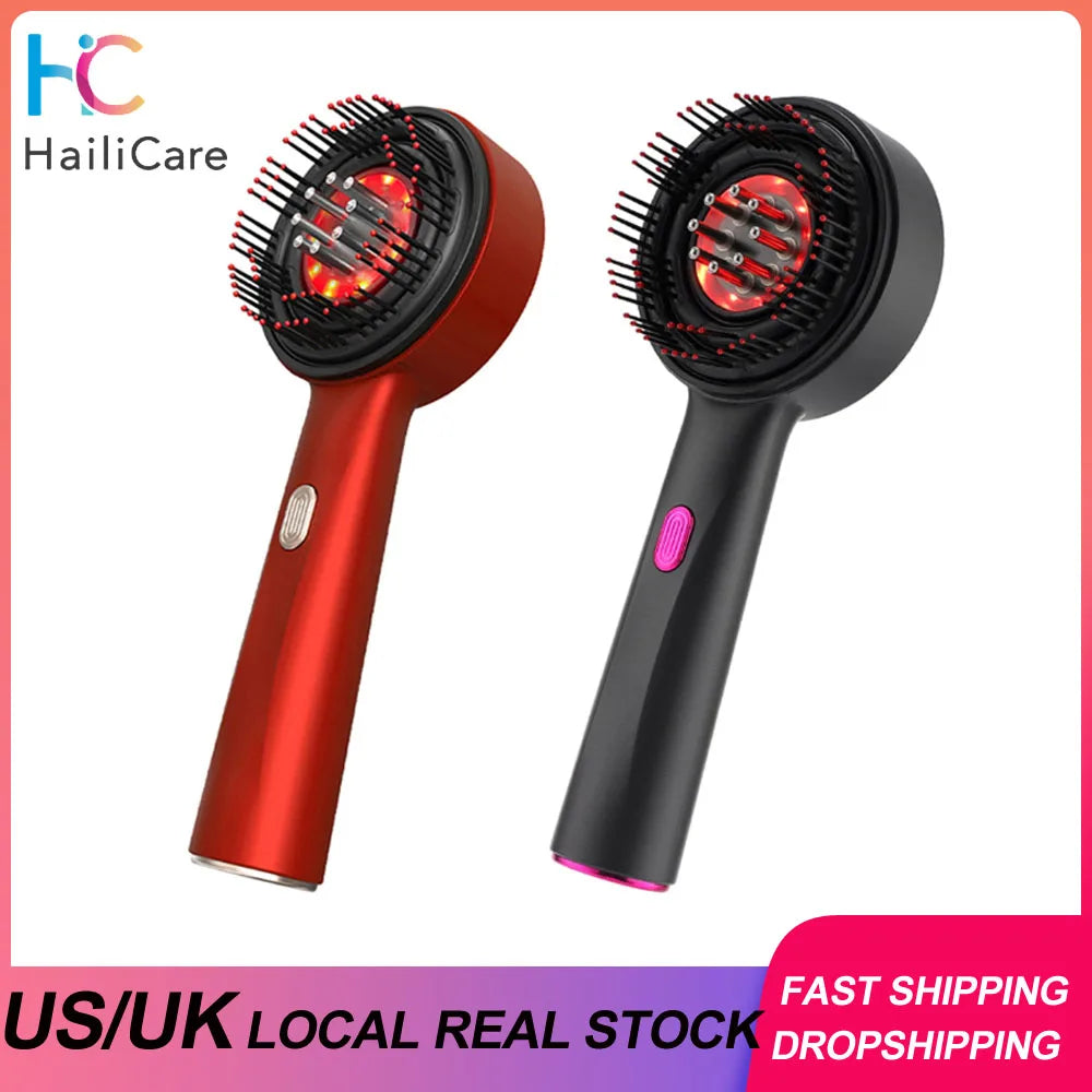 Electric Massage Comb Vibration Red Light Therapy Hair Growth