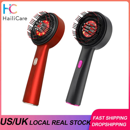 Electric Massage Comb Vibration Red Light Therapy Hair Growth