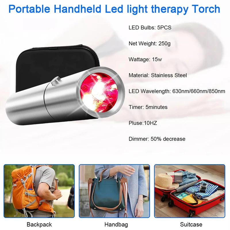 Blue & Red Light Therapy Device with 5 Wavelengths