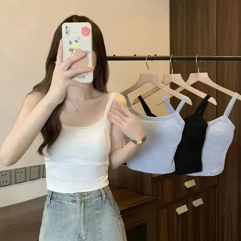 Crop Top Women Sexy Sleeveless Tops Fashion Female Tops