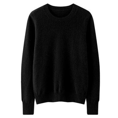 100% Pure Goat Cashmere Knitted Pullovers O-Neck