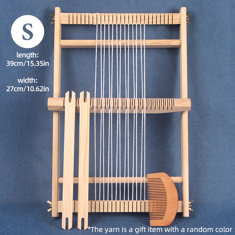 Wood DIY Weaving & Knitting Loom Machine, Wooden Frame