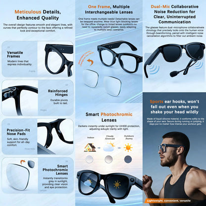 World Premiere Smart AI Glasses 4K HD 800W Pixel Camera
