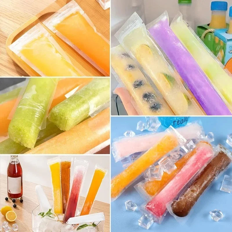 Disposable Ice Popsicle Mold Bags Clear Ice Block Packaging