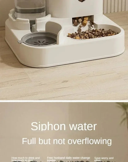 Automatic Feeder Dog Cat Food Bowl With Water Fountain