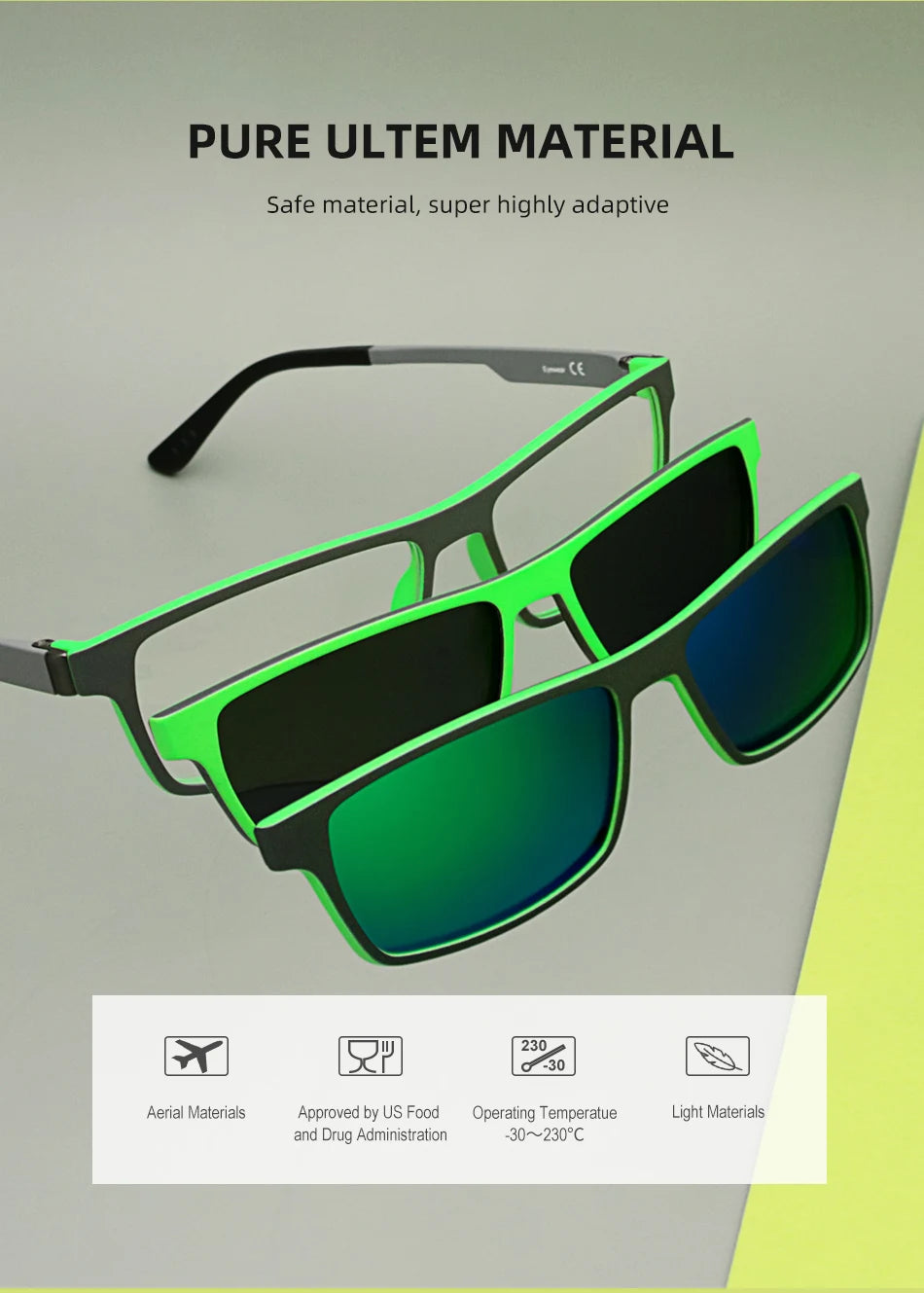 X3194 Eyeglasses Polarized Magnet Clip glasses frame