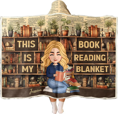 Personalized Wearable Hooded Blanket, Book Lovers Gifts