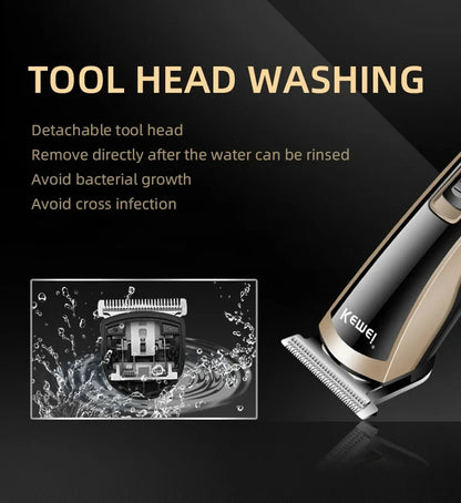 KM-418 Waterproof Hair Clipper Rechargeable Electric Trimmer