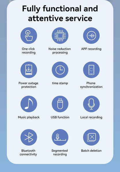 8-128GB AI ChatGPT-4 Intelligent Voice Recorder Audio App