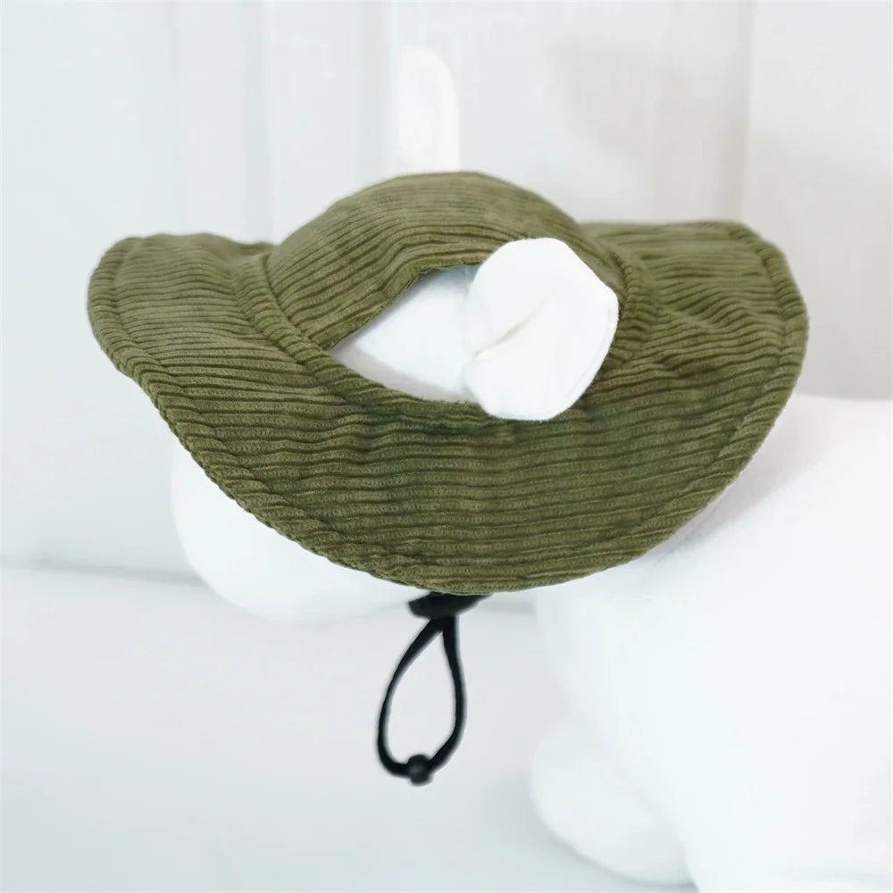 Fashion Big Dog Baseball Cap Durable Corduroy Sun Hat