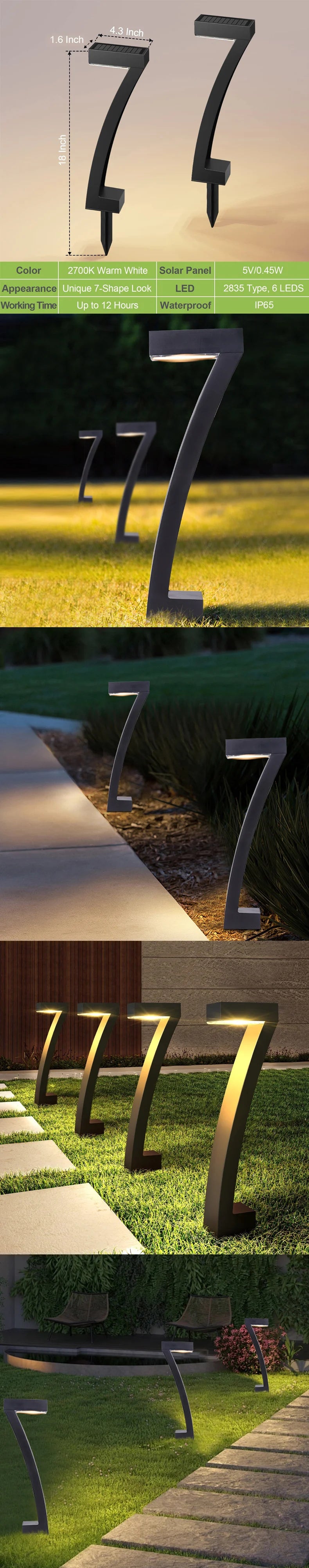 LED Solar Lawn Lamps IP65 Waterproof Garden Lights