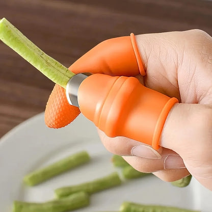 Silicone Thumb Knife Set, Stainless Steel Blade, Easy-Grip