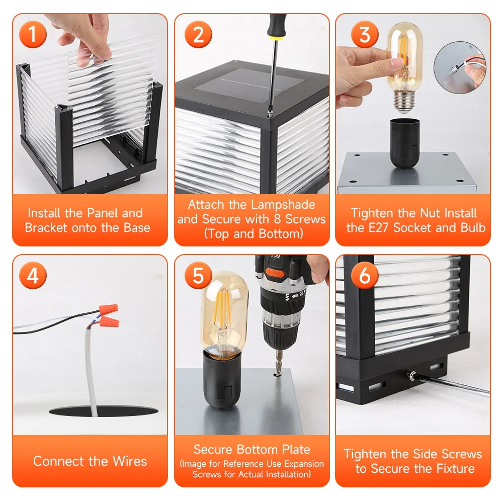 Outdoor Lighting Pillar Lights Remote Control Solar Chapiter Lamp